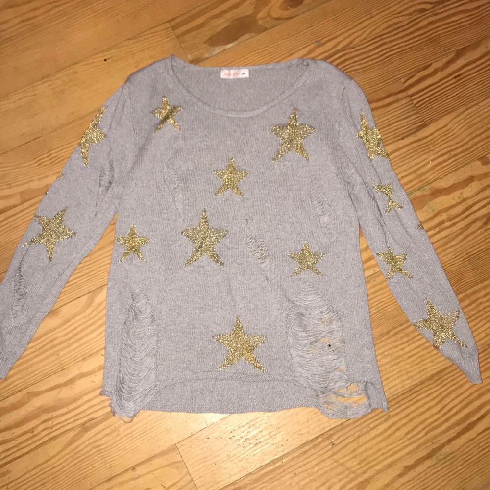 Distressed Star Sweater